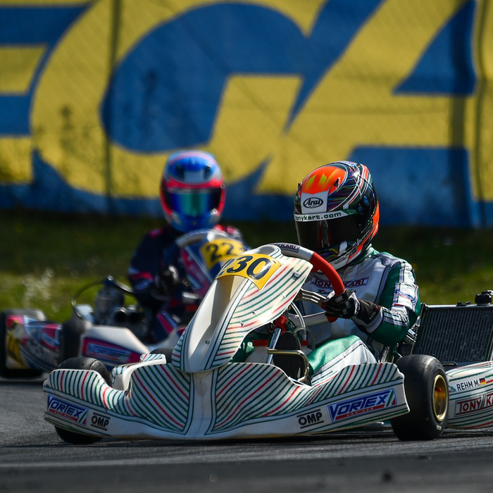 two kart racing outdoors