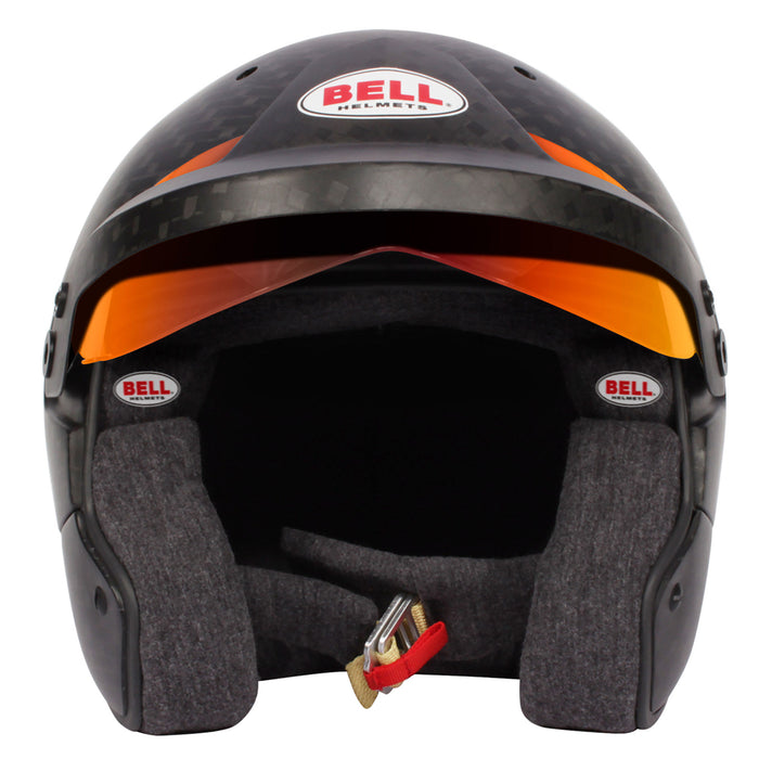 Bell HP10 Carbon Open Face Helmet With Free HP Premium Bag - Red Mirror Shield - Front Open - Fast Racer