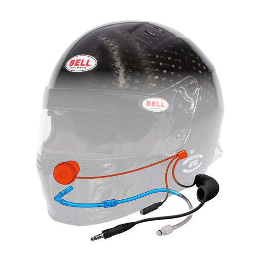 Bell GT6 RD-4C Carbon Racing Helmet With Radio, Drinking Tube, 4-Pin IMSA connector with a Coil Cord - Fast Racer