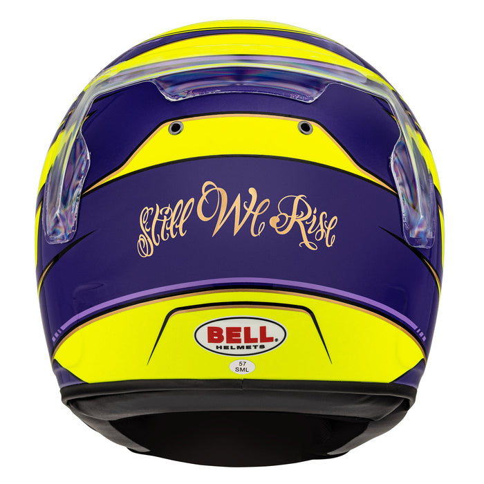 Bell KC7-CMR Kart Helmet - Lewis Hamilton Yellow/Purple With Free HP Helmet Bag - Rear - Fast Racer