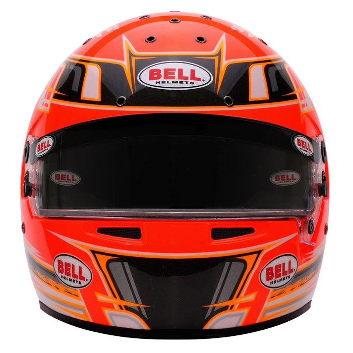 Bell KC7-CMR Champion Anthracite/Orange Kart Helmet  - Free Bell Fleece Helmet Bag - Front - Fast 