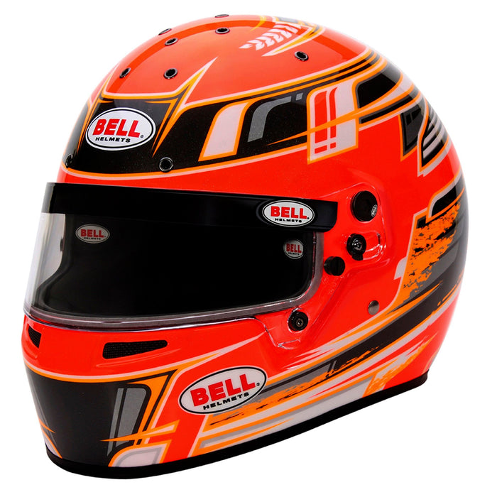 Bell KC7-CMR Champion Anthracite/Orange Kart Helmet  - Free Bell Fleece Helmet Bag - Main - Fast Racer