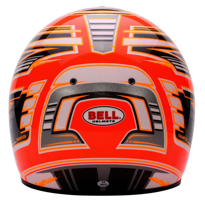 Bell KC7-CMR Champion Anthracite/Orange Kart Helmet  - Free Bell Fleece Helmet Bag - Back - Fast 