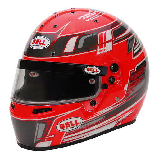 Bell KC7-CMR Champion Anthracite/Red Kart Helmet  - Free Bell Fleece Helmet Bag - Main - Fast Racer