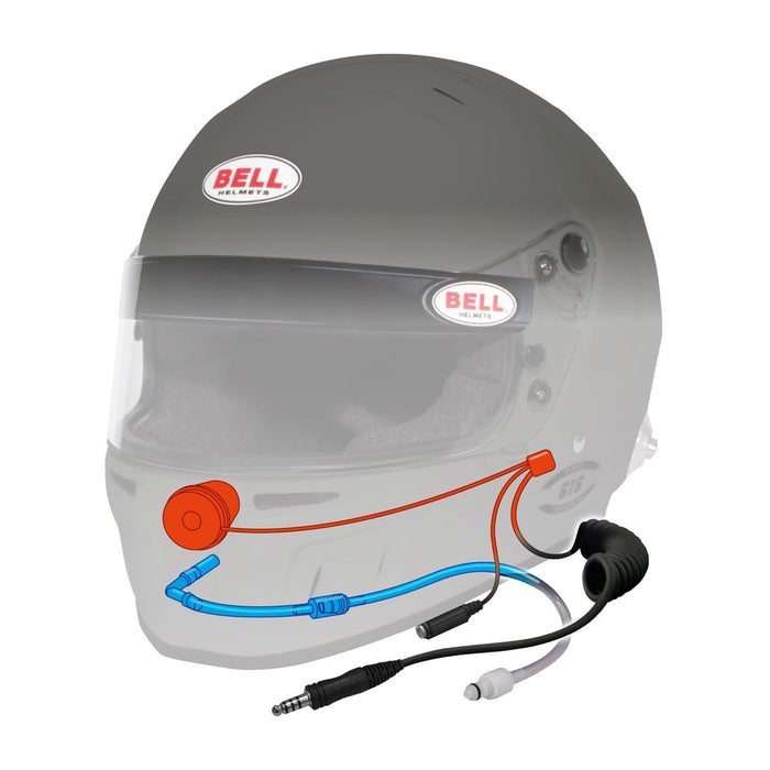 Bell GT6 RD-4C Composite Racing Helmet With Radio, Drinking Tube, 4-Pin IMSA connector with a Coil Cord - Fast Racer