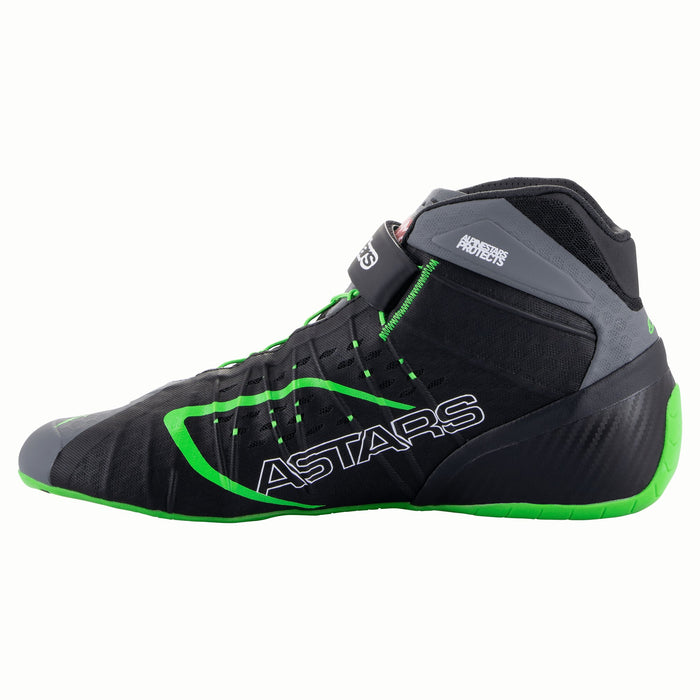 Alpinestars Tech-1 KX V2 Karting Shoes - Black/Gray/Green - Internal - Fast Racer