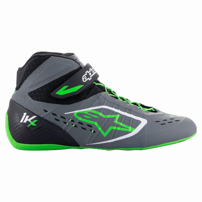 Alpinestars Tech-1 KX V2 Karting Shoes - Black/Gray/Green - Right - Fast Racer
