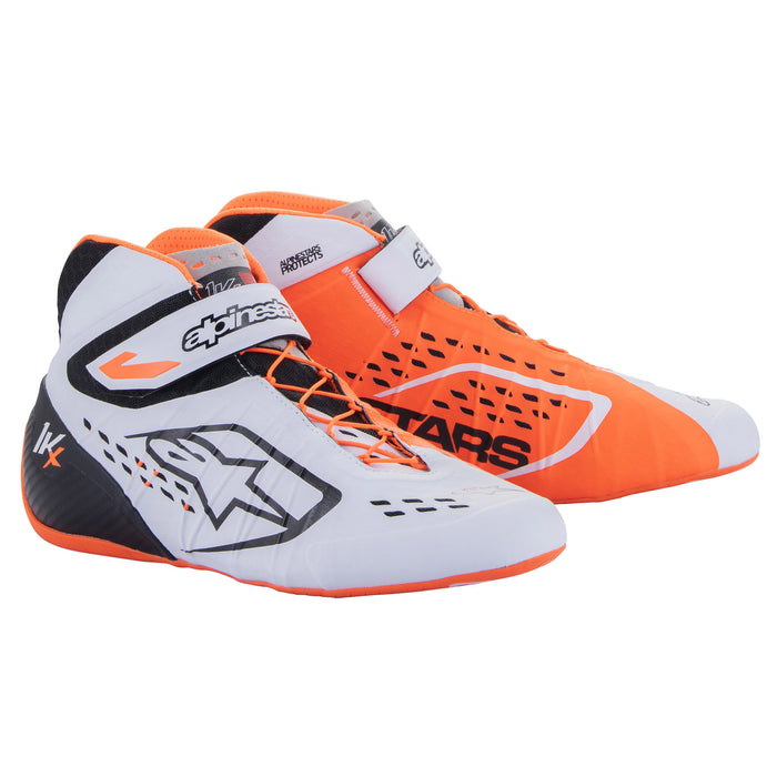 Alpinestars Tech-1 KX V2 Karting Shoes - White/Orange Fluo/Black - Fast Racer