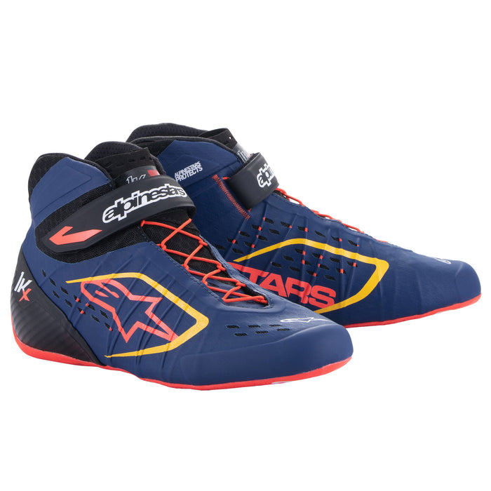 Alpinestars Tech-1 KX V2 Karting Shoes -  Ultramarine Blue/Red Fluo/ Yellow - Fast Racer