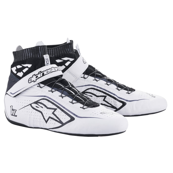 Alpinestars TECH-1 Z V2 Racing Shoes - White/Black - Pair - Fast Racer