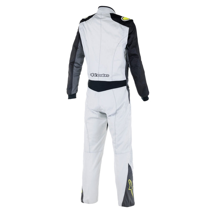 Alpinestars Atom Bootcut Racing Suit - FIA Approved - Silver/Anthracite/Yellow Fluo - Back - Fast Racer