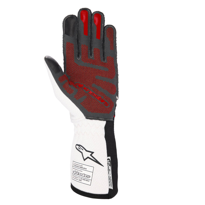 Alpinestars Tech-1 ZX V3 Racing Glove - Black/White/Red - Palm - Fast Racer