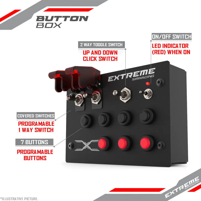 Extreme SimRacing Button Box With Mount Bracket Included