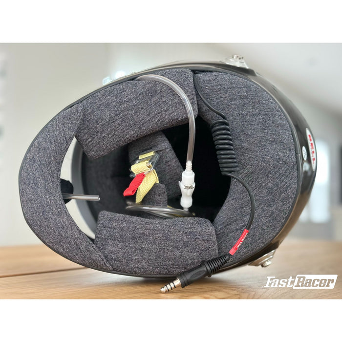 Bell GT6 RD-4C/EC Carbon Racing Helmet With Radio, Ear Cups With Speakers, Drinking Tube, 4-Pin IMSA connector with a Coil Cord +FREE Fleece Helmet Bag