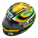 Zamp RZ-70E Switch Matte Graphic Yellow/Green/Black Racing Helmet Front Top View - Fast Racer