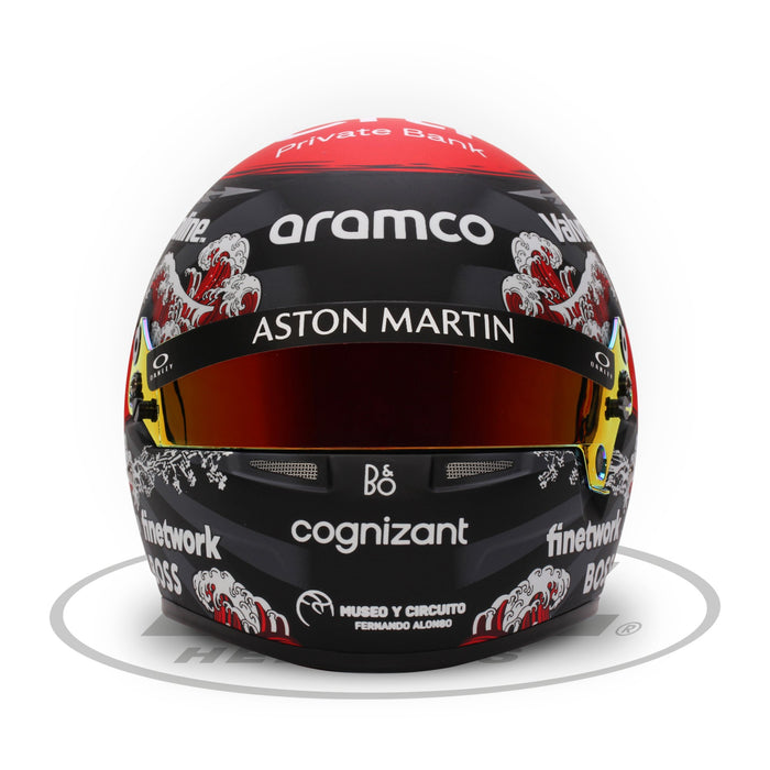 Bell Collectable 1:2 Scale Mini Helmet Fernando Alonso 2024 Aston Martin Japanese GP - Front - Fast Racer