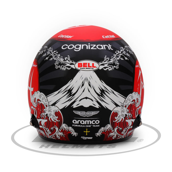 Bell Collectable 1:2 Scale Mini Helmet Fernando Alonso 2024 Aston Martin Japanese GP - Rear - Fast Racer