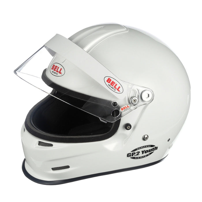 Bell GP2 Youth Kart and Racing Helmet - SFI Youth Standard - Main Front White - Fast Racer