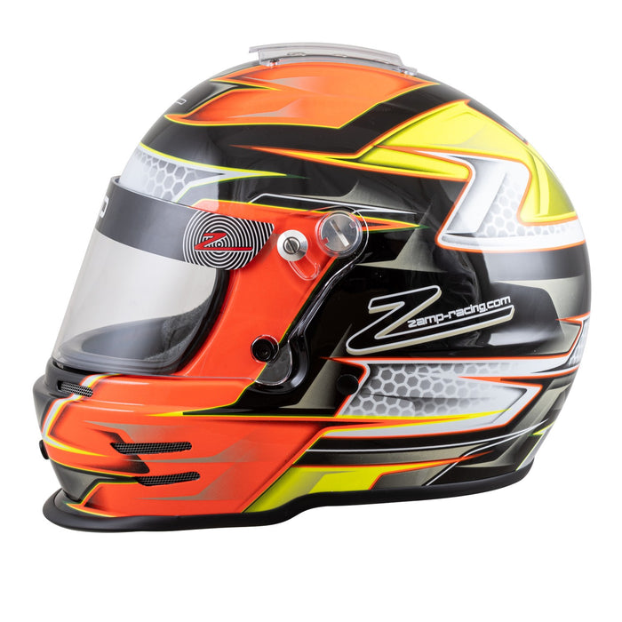 Zamp RZ-42Y Youth Snell - CMR2016 Helmet - Orange/Yellow - Youth Helmets - Left - Fast Racer