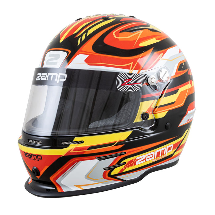 Zamp RZ-42Y C4 Youth Snell CMR2016 Graphic Racing Helmet - Black/Red/Orange - Main - Fast Racer