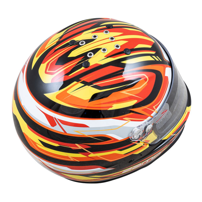 Zamp RZ-42Y C4 Youth Snell CMR2016 Graphic Racing Helmet - Black/Red/Orange - Rear - Fast Racer