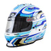 Zamp RZ-42Y C4 Youth Snell CMR2016 Graphic Racing Helmet - White/Blue - Main - Fast Racer