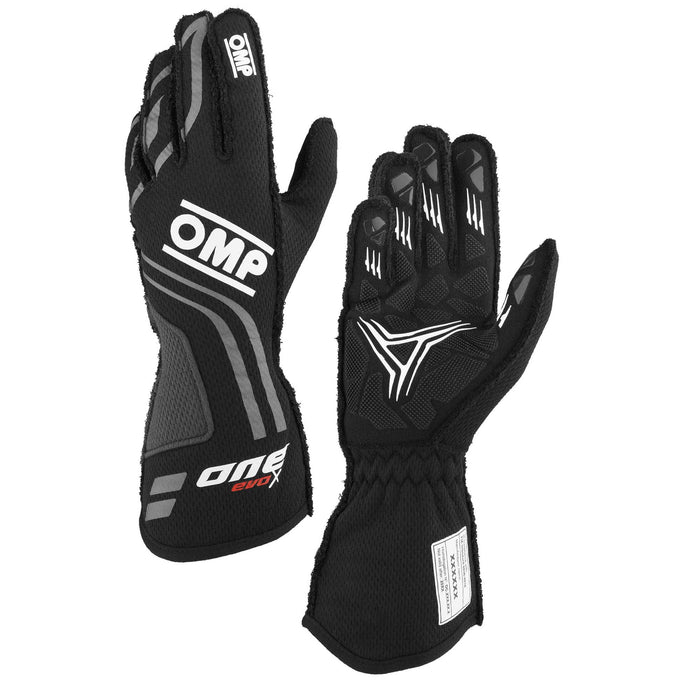 OMP ONE EVO-X MY24 Racing Gloves FIA 8856-2018 - Black Pair - Fast Racer