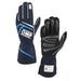OMP FIRST Racing Gloves FIA - Navy Blue/Cyan - Fast Racer