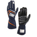 OMP FIRST Racing Gloves FIA - Navy Blue/Orange - Fast Racer