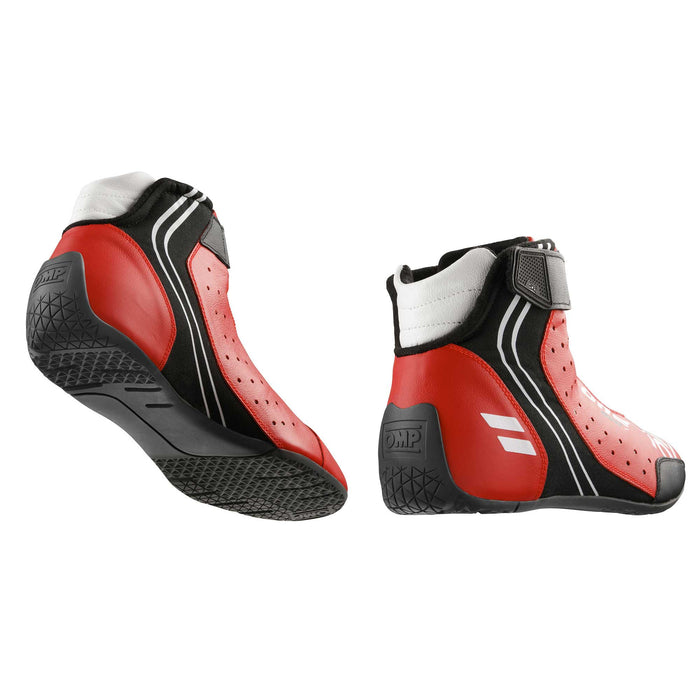 OMP One Evo X Racing Shoes FIA - 2024 Colors - Red Rear - Fast Racer