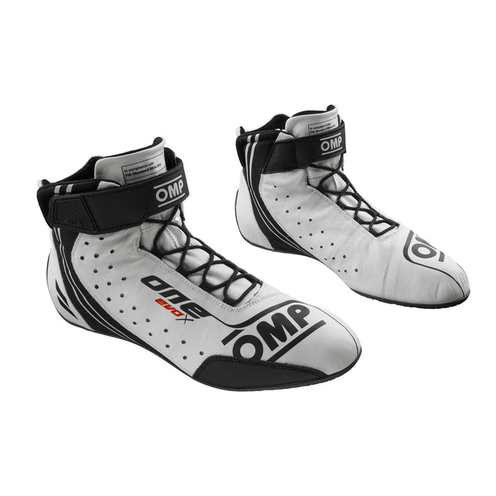 OMP One Evo X Racing Shoes FIA - 2024 Colors - White Pair - Fast Racer