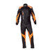 OMP KS-2 ART Karting Suit Black and Orange Front, Sold by Fast Racer