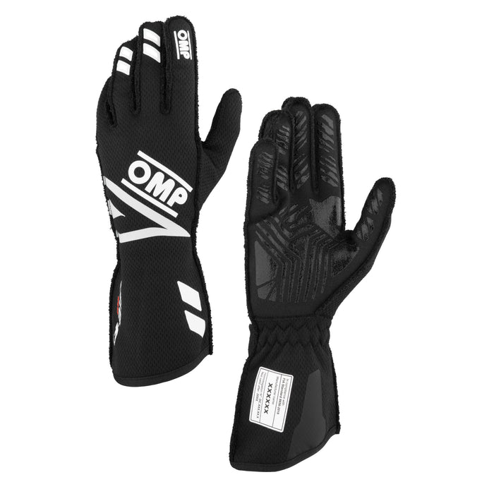 OMP ONE EVO FX Racing Gloves FIA 8856-2018 - Black Pair - Fast Racer