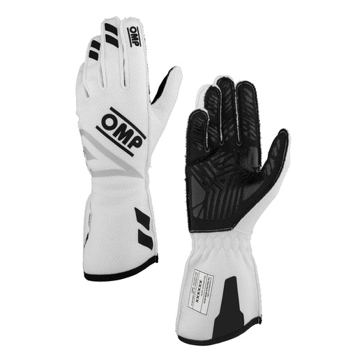 OMP ONE EVO FX Racing Gloves FIA 8856-2018 - White Pair - Fast Racer