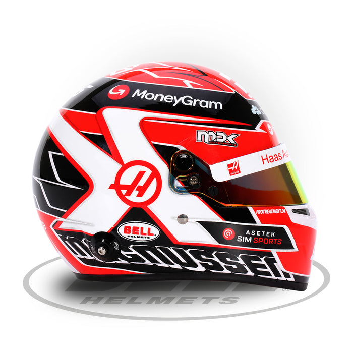 Bell 1:2 Scale Mini Helmet Kevin Magnussen 2023 - Hasas F1 Formula 1 Team - Left - Fast Racer