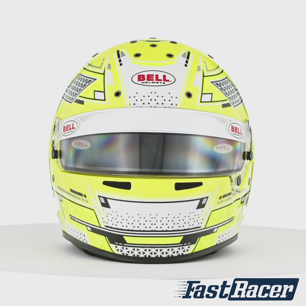 Bell RS7-K Kart Racing Helmet, Stamina Yellow +FREE Fleece Helmet Bag