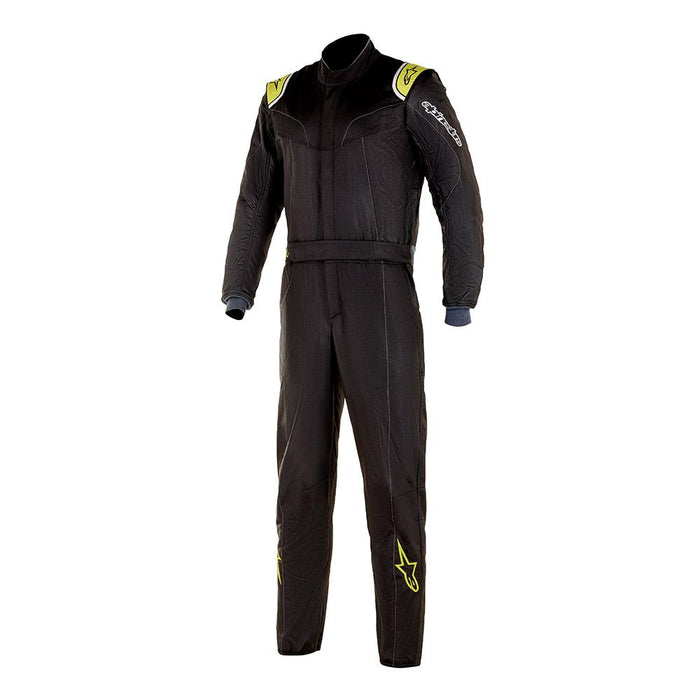Alpinestars STRATOS Bootcut Racing Suit - Black/Green Lime - Front - Fast Racer