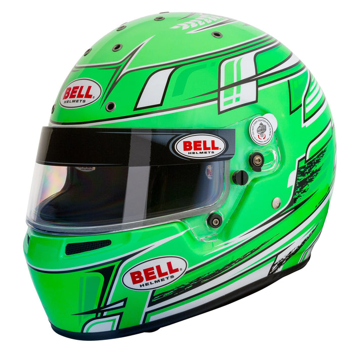 Bell KC7-CMR Champion Green Youth Kart Helmet +FREE Fleece Helmet Bag