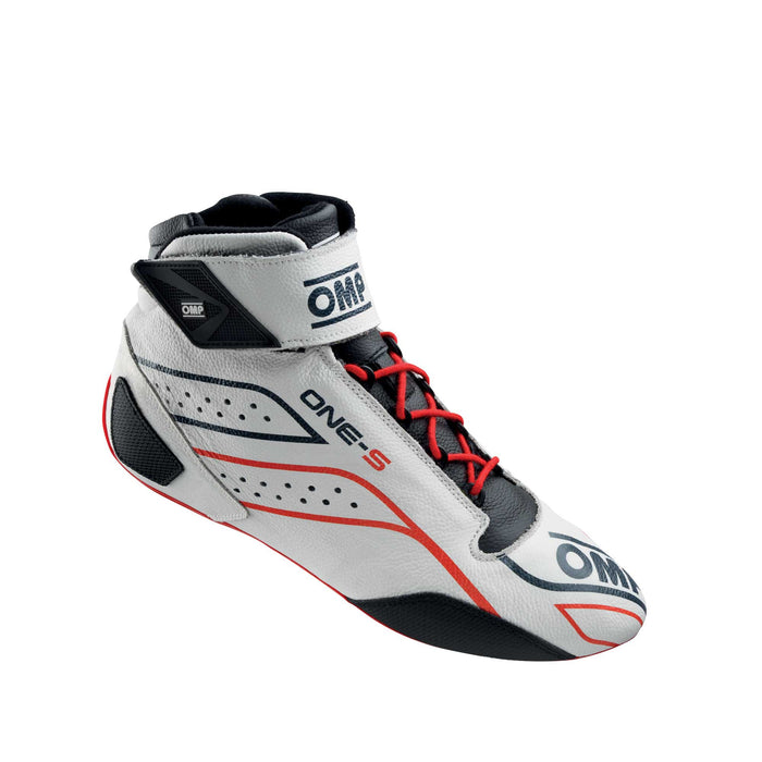 OMP ONE-S Auto Racing Boots Shoes , White/Red - Fast Racer 1