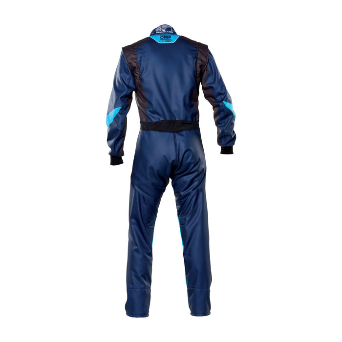 OMP KS-2 ART Karting Suit Blue/Cyan Rear, Sold by Fast Racer