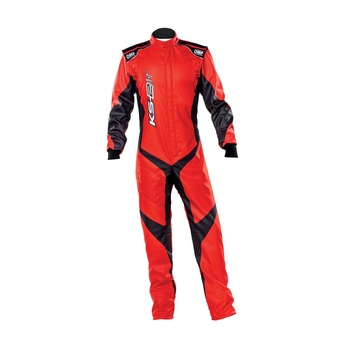 OMP KS-2 ART Karting Suit Red/Black Front, Sold by Fast Racer